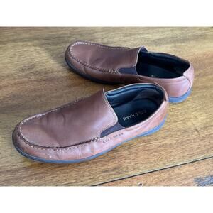 Cole Haan Mens Leather Slip On Loafers Brown Size 8.5 Comfort Casual
